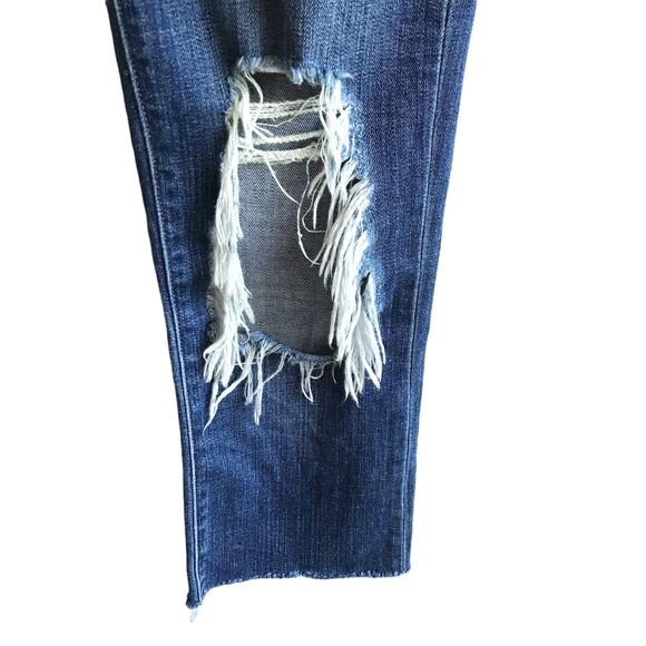 L’Agence Jordan Cropped Straight High Rise Denim Jeans Size 23 Vintage Destruct - Picture 12 of 16